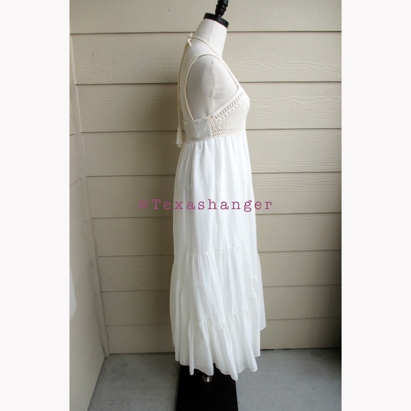 NWT La Ligne Jane Ivory Crochet Cotton Silk Tiered Midi Dress Size M Medium - Picture 8 of 10